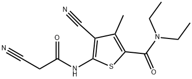 4-cyano-5-[(cyanoacetyl)amino]-N,N-diethyl-3-methylthiophene-2-carboxamide Structure