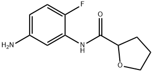 N-(5-アミノ-2-フルオロフェニル)テトラヒドロ-2-フランカルボキサミド 化学構造式