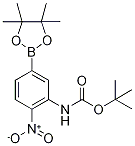 tert-Butyl [2-nitro-5-(4,4,5,5-tetramethyl-1,3,2-dioxaborolan-2-yl)phenyl]carbamate, 2-Nitro-5-(4,4,5,5-tetramethyl-1,3,2-dioxaborolan-2-yl)aniline, N-BOC protected Structure