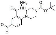 2-[4-(tert-Butoxycarbonyl)piperazin-1-yl]-5-nitrobenzohydrazide, 2-[4-(tert-Butoxycarbonyl)piperazin-1-yl]-5-nitrobenzoic acid hydrazide, tert-Butyl 4-[2-(hydrazinocarbonyl)-4-nitrophenyl]piperazine-1-carboxylate Structure
