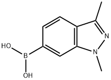 1,3-二甲基-1H-吲唑-6-硼酸, 1310405-37-8, 结构式