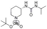 tert-Butyl (3S)-3-{[(prop-2-yl)carbamoyl]amino}piperidine-1-carboxylate, (3S)-1-(tert-Butoxycarbonyl)-3-{[(prop-2-yl)carbamoyl]amino}piperidine, 1-[(3S)-1-(tert-Butoxycarbonyl)piperidin-3-yl]-3-(prop-2-yl)urea Struktur