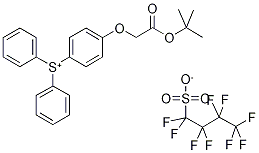 tert-Butyl 2-[4-(diphenylsulphonium)phenoxy] acetate, nonaflate salt Structure