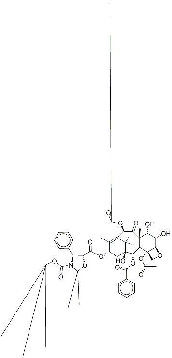 13-{[(3-t-Boc)-2,2-dimethyl-4S-phenyl-1,3-oxazolidin-5R-yl]formyl}-6α,7β-dihydroxyBaccatin III Structure