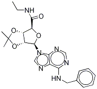 1-Deoxy-N-ethyl-2,3-O-isopropylidene-1-[6-(benzylamino)-9H-purin-9-yl]--D-ribofuranuronamide, , 结构式
