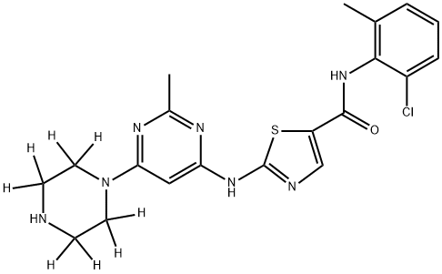 N-DESHYDROXYETHYL DASATINIB-D8 结构式