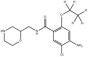 Des-4-fluorobenzyl Mosapride-d5 Struktur