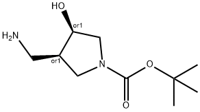 顺式-3-(氨基甲基)-4-羟基吡咯烷-1-羧酸叔丁酯, 872714-78-8, 结构式