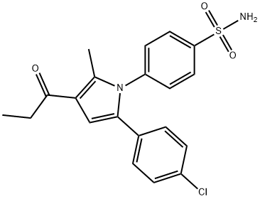 4-[5-(4-氯苯基)-2-甲基-3-丙酰基吡咯-1-基]苯磺酰胺 结构式