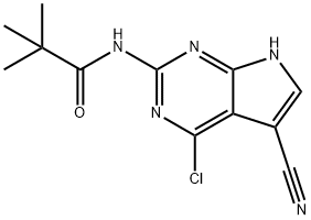 N-(4-氯-5-氰基-7H-吡咯并[2,3-D]嘧啶-2-基)-2,2-二甲基丙酰胺 结构式