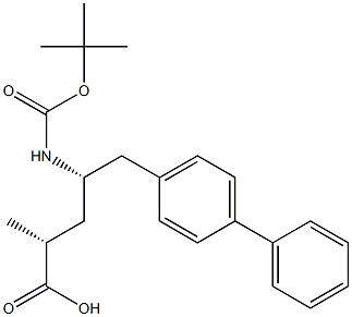 （2R，4S）－5－（ビフェニル－4－イル）－4－（tert－ブトキシカルボニルアミノ）－2－メチルペンタン酸 化学構造式