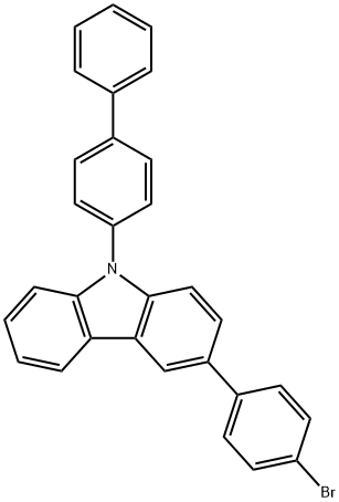 9-(1,1-bipheny)-4-yl-3-(4-broMophenyl)carbazole Struktur