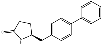 (S)-5-[(ビフェニル-4-イル)メチル]ピロリジン-2-オン 化学構造式