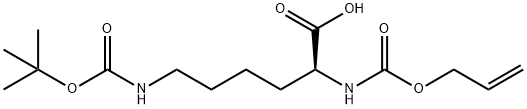 (S)-2-(allyloxycarbonylaMino)-6-(tert-butoxycarbonylaMino)hexanoic acid, 104669-72-9, 结构式