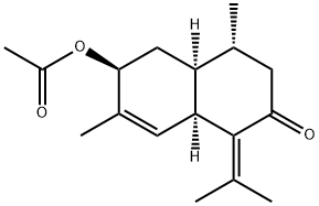 (4R,4AS,6S,8AR)-6-(乙酰基氧基)-3,4,4A,5,6,8A-六氢-4,7-二甲基-1-(1-甲基乙亚基)-2(1H)-萘酮 结构式