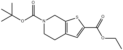 6-叔-丁基 2-乙基 4,5-二氢噻吩并[2,3-C]吡啶-2,6(7H)-二羧酸酯, 1135124-02-5, 结构式
