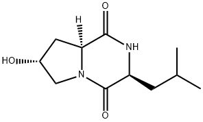 3-异丁基-8-羟基六氢吡咯并[1,2-A]吡嗪-1,4-二酮 结构式