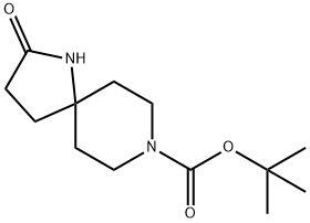 TERT-ブチル 2-オキソ-1,8-ジアザスピロ[4,5]デカン-8-カルボキシレート 化学構造式