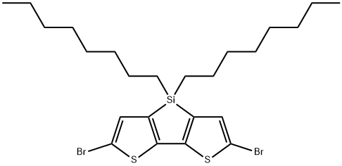 2,6-二溴-4,4-二辛基-二噻吩并噻咯, 1160106-14-8, 结构式