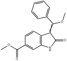 2,3-Dihydro-3-(MethoxyphenylMethylene)-2-oxo-1H-indole-6-carboxylic acid Methyl ester Structure