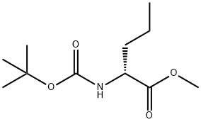 (R)-2-((叔丁氧基羰基)氨基)戊酸甲酯 结构式