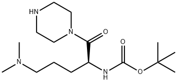 tert-Butyl (S)-4-(diMethylaMino)-1-(piperazine-1-carbonyl)butylcarbaMate, 97%, 1174064-68-6, 结构式