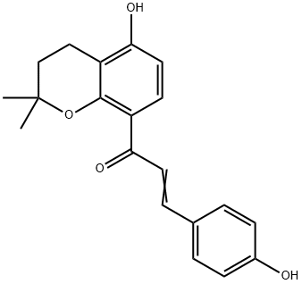 1-(3,4-二氢-5-羟基-2,2-二甲基-2H-1-苯并吡喃-8-基)-3-(4-羟基苯基)-2-丙烯-1-酮 结构式