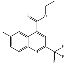 6-氟-2-三氟甲基喹啉-4-甲酸乙酯, 1185292-80-1, 结构式