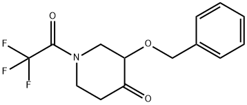3-(benzyloxy)-1-(2,2,2-trifluoroacetyl)piperidin-4-one Structure