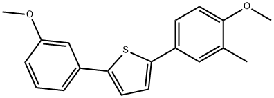 2-(4-メトキシ-3-メチルフェニル)-5-(3-メトキシフェニル)チオフェン 化学構造式