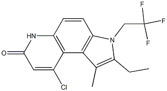 9-Chloro-2-ethyl-1-methyl-3-(2,2,2-trifluoroethyl)-3H-pyrrolo[3,2-f]quinolin-7(6H)-one 结构式