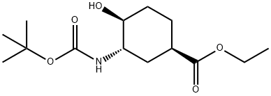 (1R,3S,4S)-3-(Boc-aMino)-4-hydroxy-cyclohexanecarboxylic acid ethyl ester 结构式