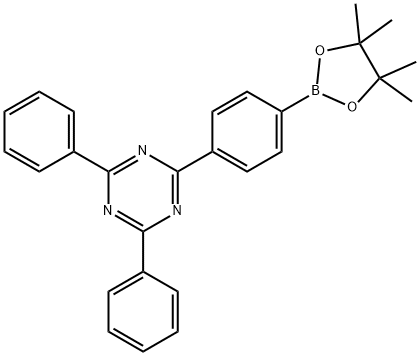 2,4-二苯基-6-[4-(4,4,5,5-四甲基-1,3,2-二氧杂环戊硼烷-2-基)苯基]-1,3,5-三嗪, 1219956-23-6, 结构式
