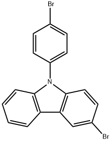 3-ブロモ-9-(4-ブロモフェニル)-9H-カルバゾール 化学構造式