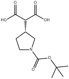 (R)-2-(1-(tert-butoxycarbonyl)pyrrolidin-3-yl)Malonic acid Structure