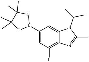 4-氟-2-甲基-1-(异丙基)-6-(4,4,5,5-四甲基-1,3,2-二氧杂环己硼烷-2-基)-1H-苯并咪唑 结构式