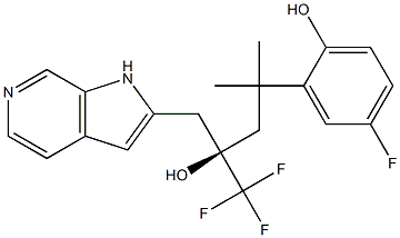 ALPHA-[2-(5-氟-2-羟基苯基)-2-甲基丙基]-ALPHA-(三氟甲基)-(ALPHAR)-1H-吡咯并[2,3-C]吡啶-2-乙醇, 1245526-82-2, 结构式