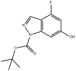 4-フルオロ-6-ヒドロキシ-1H-インダゾール-1-カルボン酸TERT-ブチル 化学構造式