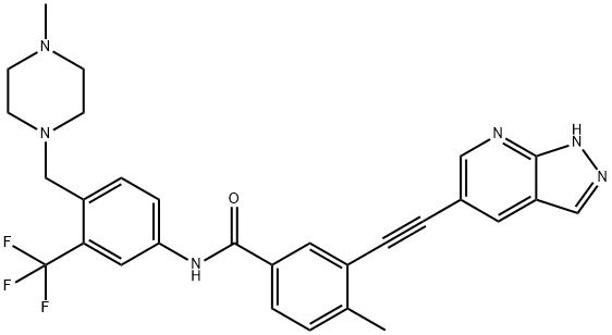 N-[4-(4-メチルピペラジノメチル)-3-(トリフルオロメチル)フェニル]-4-メチル-3-(1H-ピラゾロ[3,4-b]ピリジン-5-イルエチニル)ベンズアミド