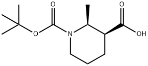 (2S,3S)-1-(TERT-ブチルトキシカルボニル)-2-メチルピペリジン-3-カルボン酸 化学構造式