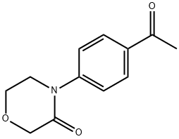 4-(4-アセチルフェニル)モルホリン-3-オン 化学構造式