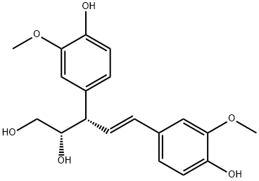 (2S,3S,4E)-3,5-双(4-羟基-3-甲氧基苯基)-4-戊烯-1,2-二醇, 1264694-96-3, 结构式