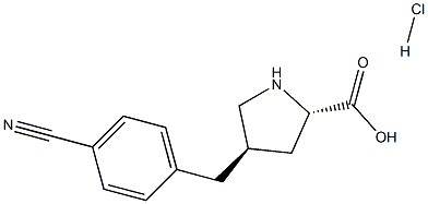 (2S,4R)-4-(4-cyanobenzyl)pyrrolidine-2-carboxylic acid hydrochloride Struktur