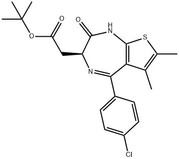 1H-Thieno[2,3-e]-1,4-diazepine-3-acetic acid, 5-(4-chlorophenyl)-2,3-dihydro-6,7-diMethyl-2-oxo-, 1,1-diMethylethyl ester, (3S)- Struktur