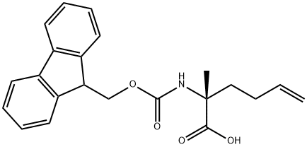 (R)-2-((((9H-フルオレン-9-イル)メトキシ)カルボニル)アミノ)-2-メチルヘキス-5-エン酸 化学構造式