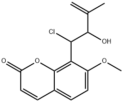 8-(1-クロロ-2-ヒドロキシ-3-メチルブチリル-3-エニル)-7-メトキシクマリン 化学構造式