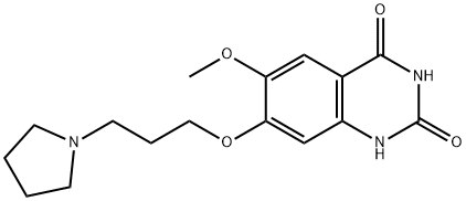 6-METHOXY-7-(3-(PYRROLIDIN-1-YL)PROPOXY)QUINAZOLINE-2,4-DIOL, 1320288-29-6, 结构式