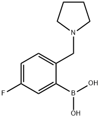 (5-氟-2-(吡咯烷-1-基甲基)苯基)硼酸 结构式