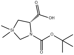 (S)-1-(tert-butoxycarbonyl)-3,3-diMethyl-1,3-azasilolidine-5-carboxylic acid Structure