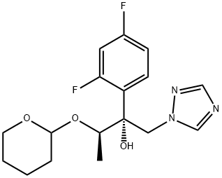 (ALPHAR)-ALPHA-(2,4-二氟苯基)-ALPHA-[(1R)-1-[(四氢-2H-吡喃-2-基)氧基]乙基]-1H-1,2,4-三唑-1-乙醇, 135133-23-2, 结构式